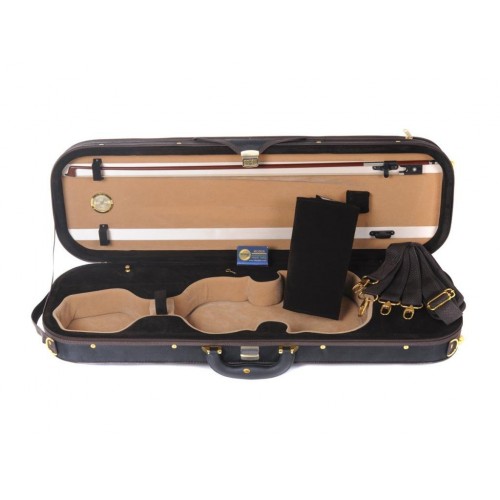  Luxury Full Size Oblong Shape Lightwight Violin Case with Hygrometer 4/4